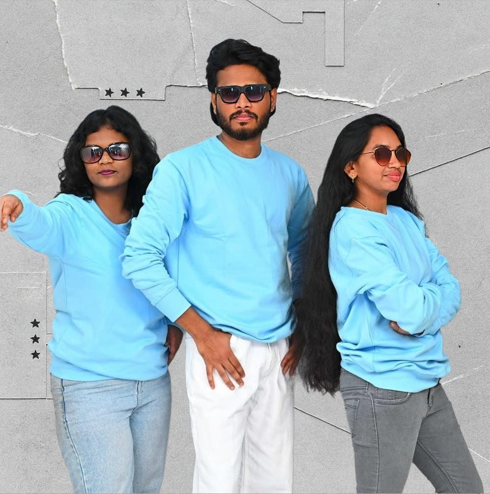 Premium Sky Blue Cotton Sweatshirt – 300 GSM | Unisex | Classic Comfort Fit - Image 3