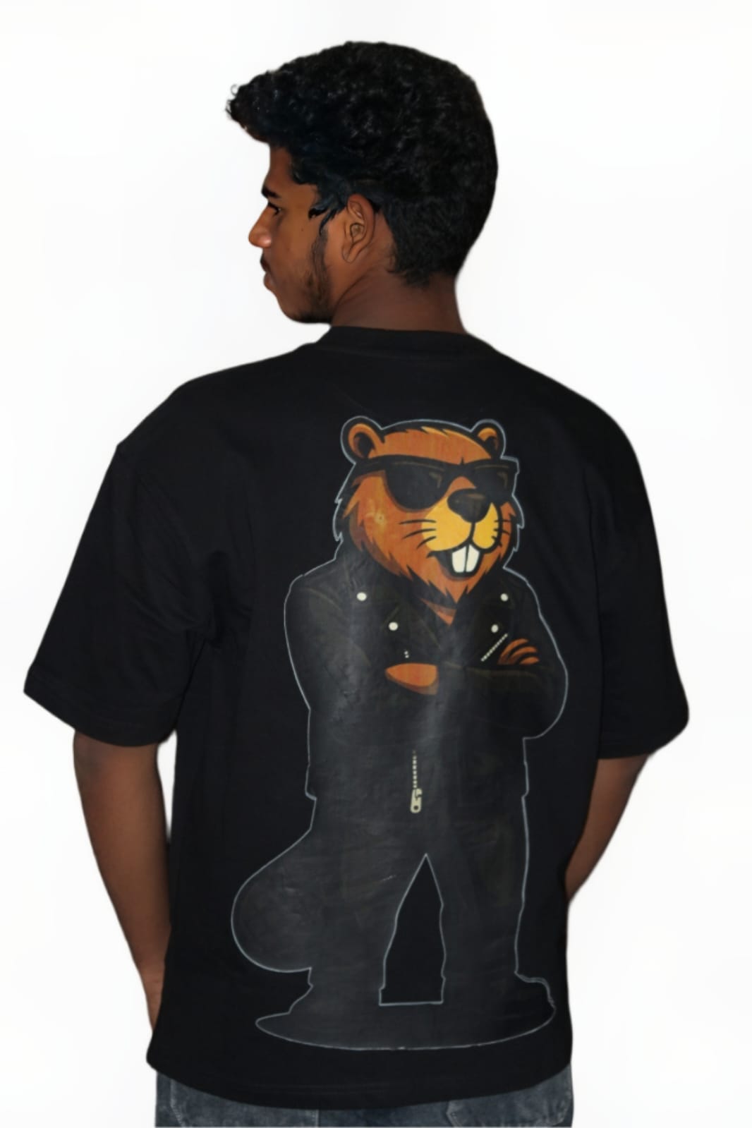 Oversized Black Unisex T-Shirt – 100% Cotton | DTF Printed | Premium Quality & Breathable Wear - Image 2