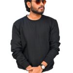 Premium Dark Black Cotton Sweatshirt – 300 GSM | Unisex | Comfort Fit
