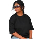 Oversized Black Unisex T-Shirt – Plan | 100% Cotton