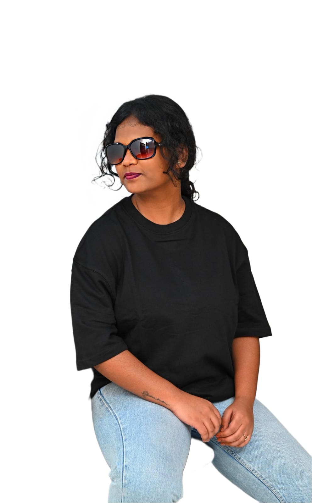 Oversized Black Unisex T-Shirt – Plan | 100% Cotton