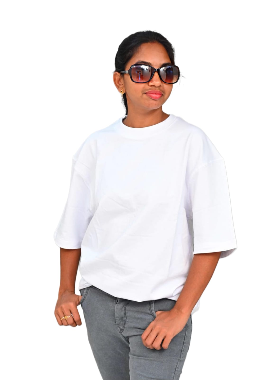 Oversized White Unisex T-Shirt – Plan | 100% Cotton - Image 3
