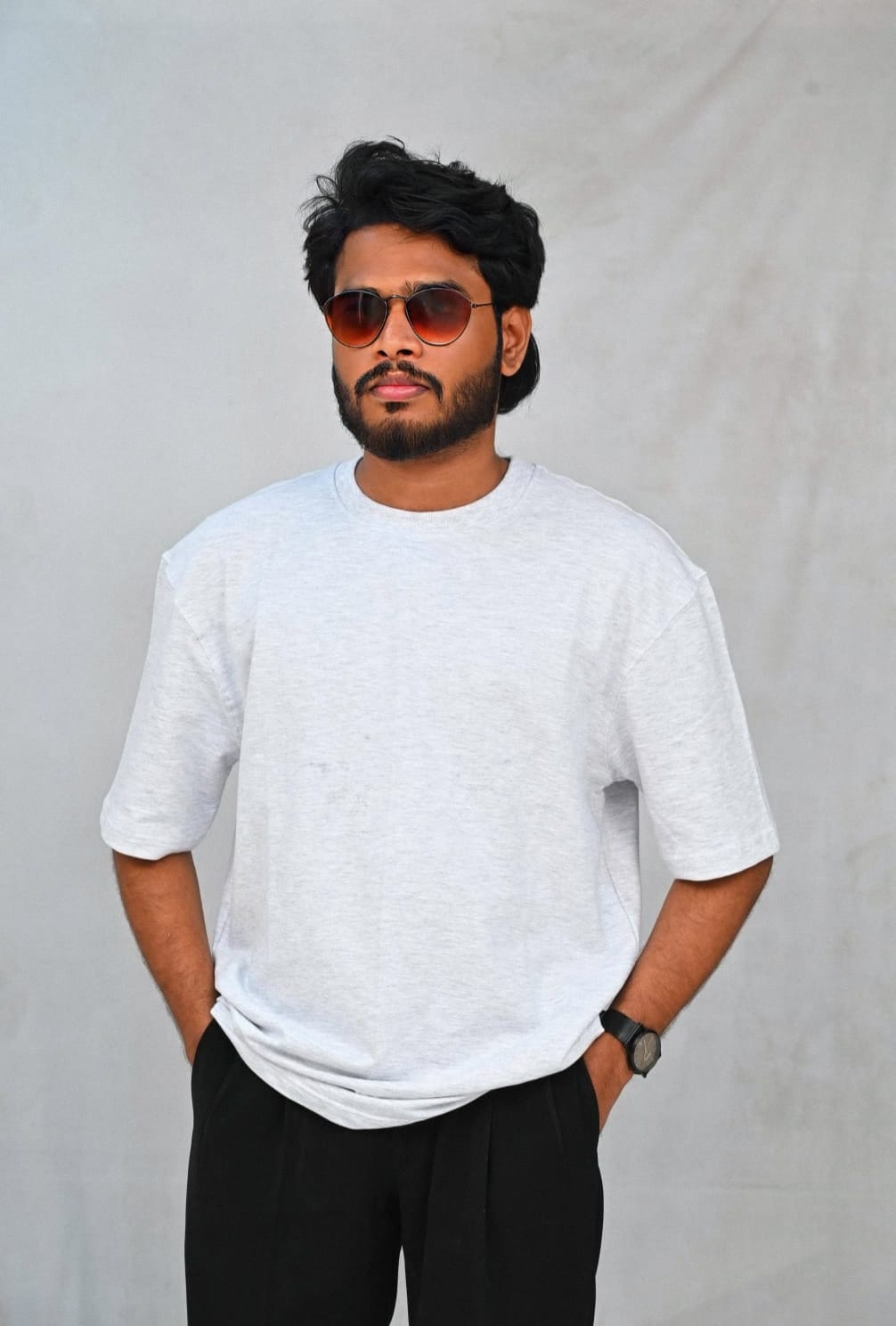 Oversized Ash Unisex T-Shirt – Plan | 100% Cotton - Image 3
