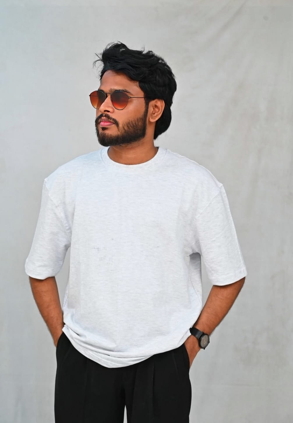 Oversized Ash Unisex T-Shirt – Plan | 100% Cotton - Image 2