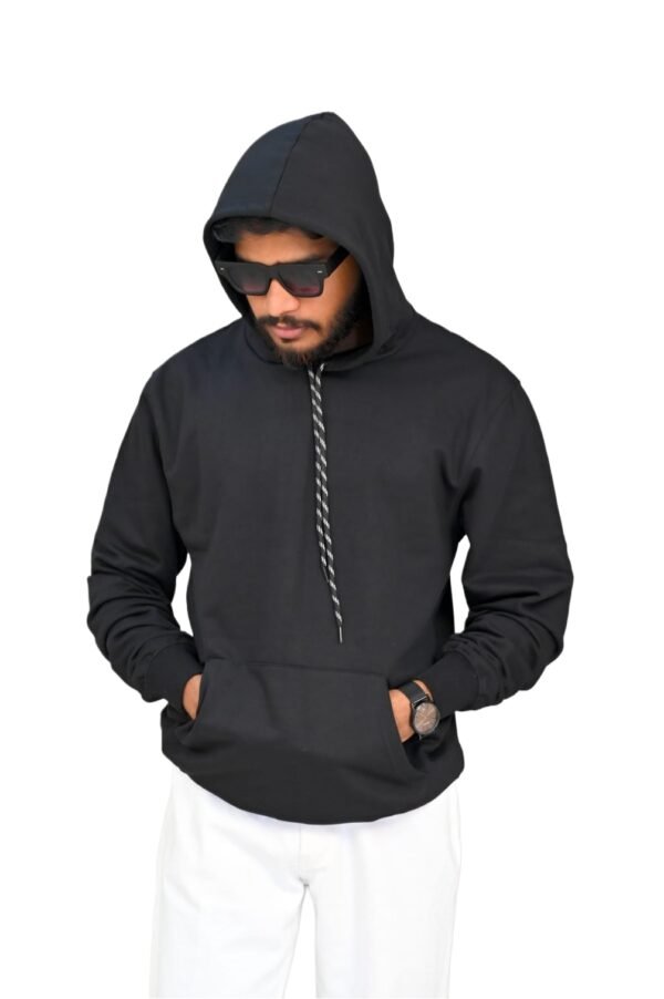 Dark Black Premium Cotton Hoodie –  | Unisex | Luxurious Soft Feel & Warmth