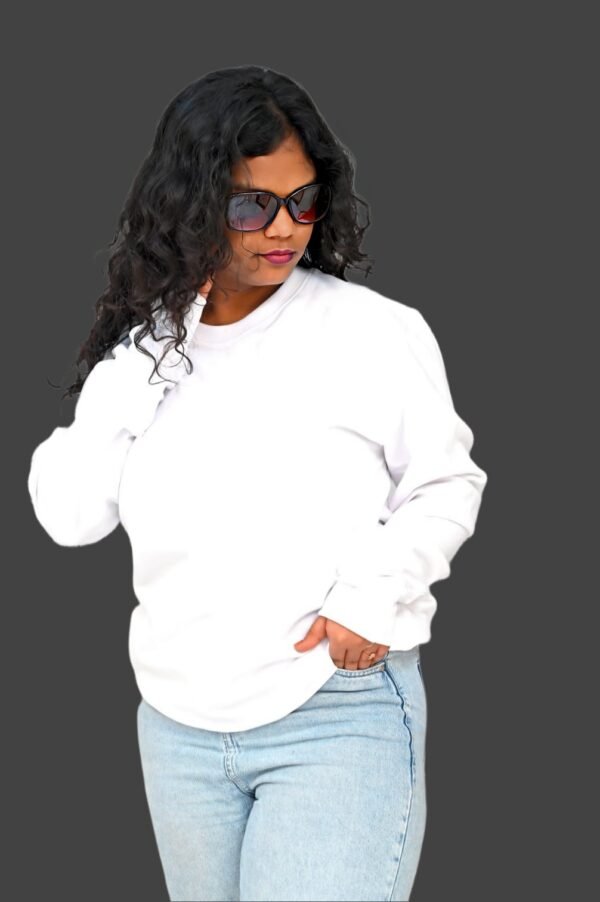 Milky White Premium Cotton Sweatshirt –  | Unisex | Classic Stylish Comfort Fit